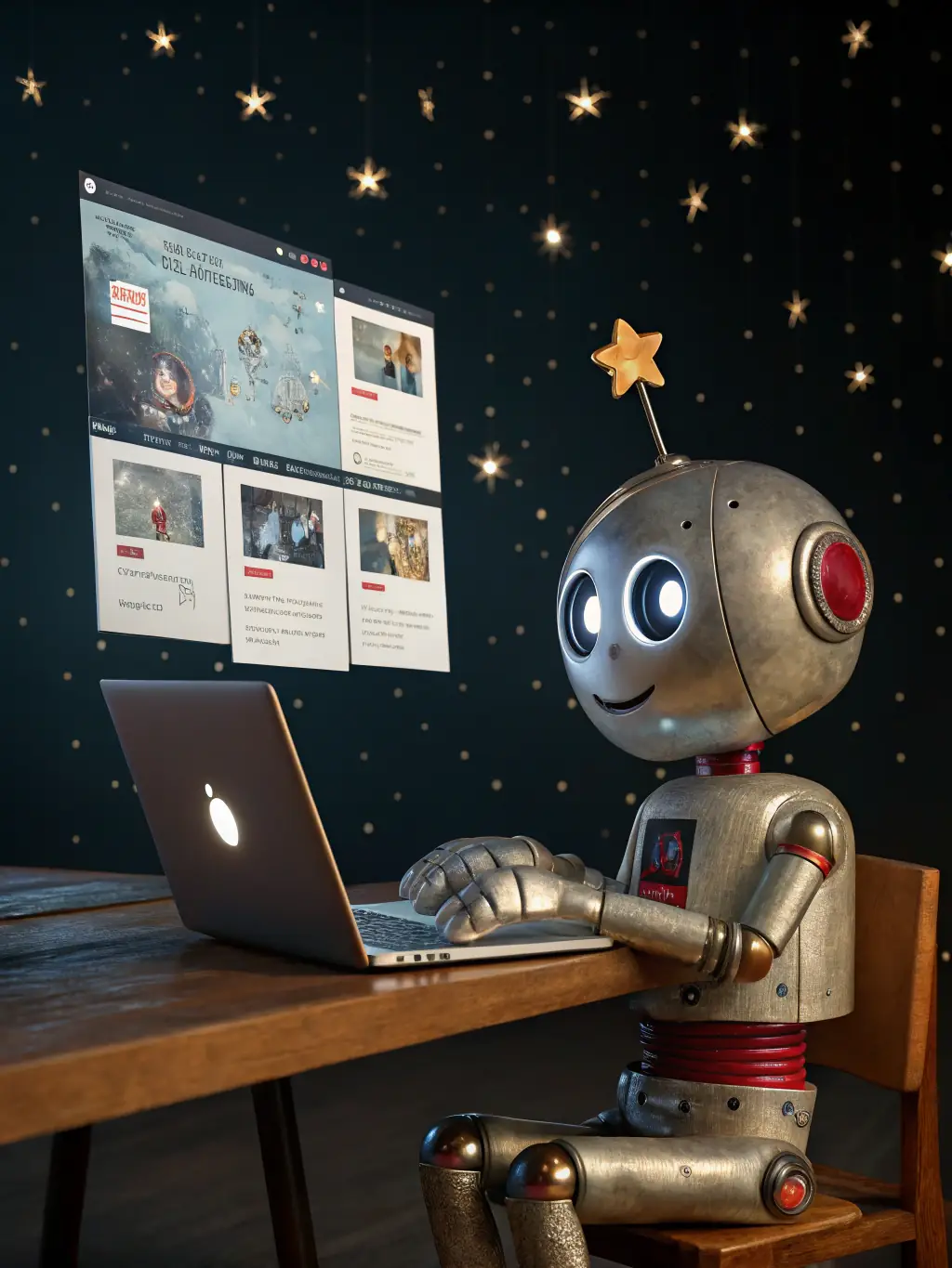 An image representing AI-powered content creation, showing the generation of engaging and relevant content for various marketing channels for 90x Scale.