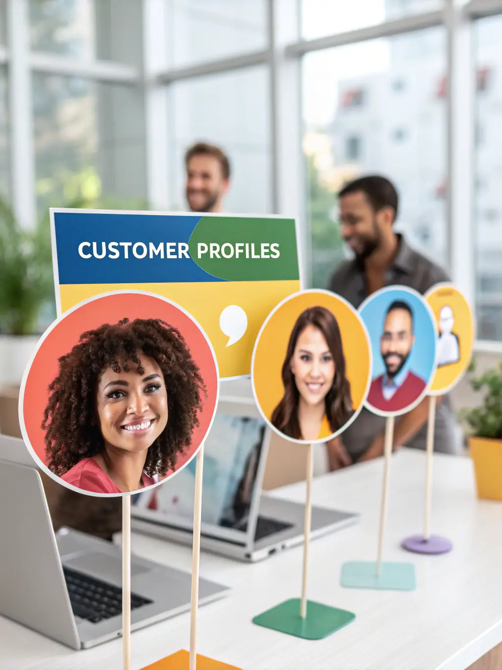 A graphic illustrating personalized marketing strategies, showing targeted ads and content tailored to individual customer preferences for a local business.